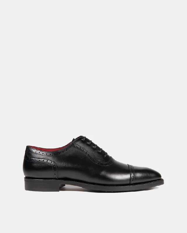 Black Brogue Oxford with Rubber Half Soles