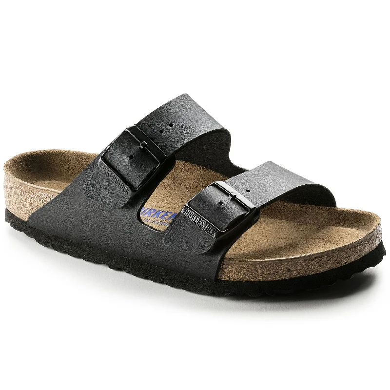 Casual Hiking Sandals BIRKENSTOCK ARIZONA SOFT FOOTBED BLACK BIRKO-FLOR REGULAR UNISEX