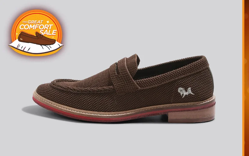 Block Heel Loafers : Brown