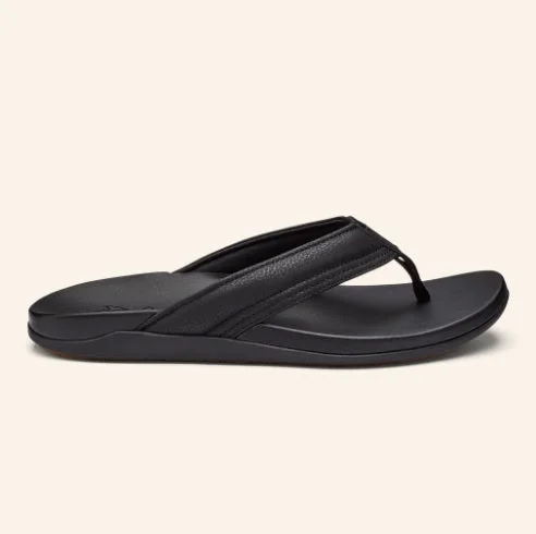 Summer Flip Flops Olukai Men's Maha Black/Black 105184040