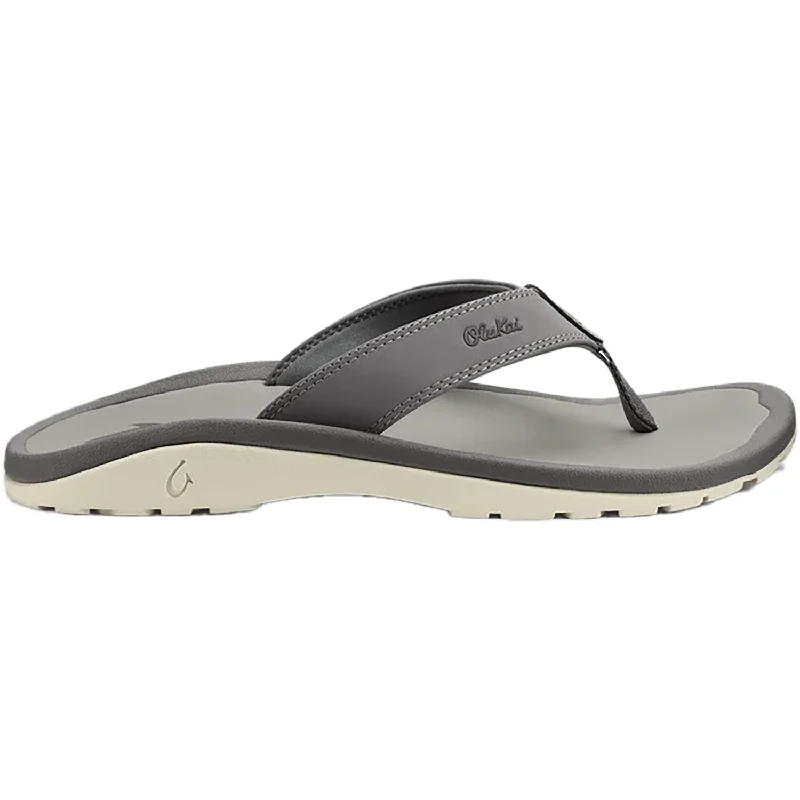 Trendy Hiking Footwear Online Men's OluKai Ohana Graphite/Graphite Synthetic