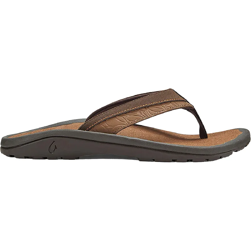 Stylish Winter Footwear For Sale Men's OluKai Ohana Koa Espresso/Molten Orange Synthetic