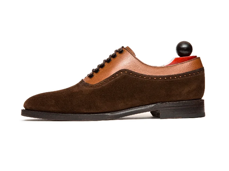 Trendy Loafers For Sale Mukilteo - MTO - Dark Brown Suede / Tan Soft Grain - TMG Last - Single Leather Sole