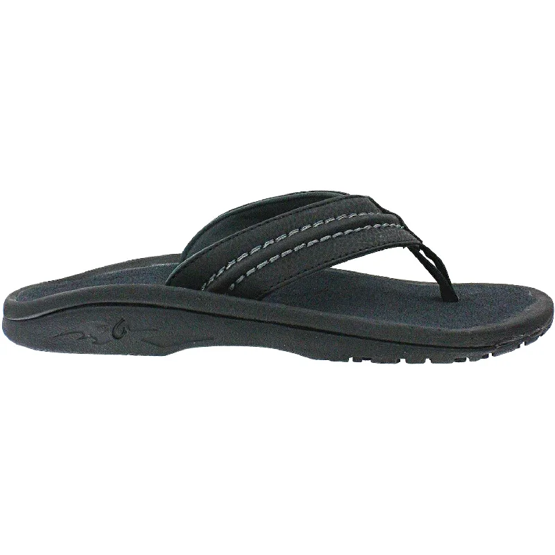 Trendy Casual Shoes Sale Men's OluKai Hokua Black/Dark Shadow Synthetic