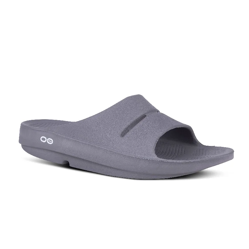 Stylish Hiking Boots For Winter Unisex Oofos OOahh Slide Color: Slate
