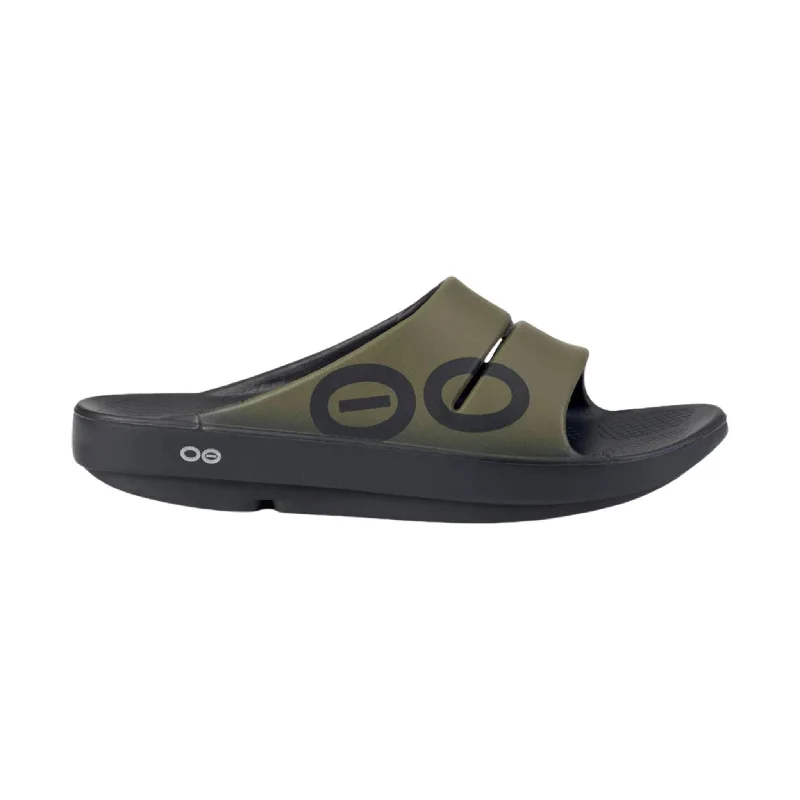 Fashionable Summer Boots OOfos OOahh Sport Slide - Tactical Green