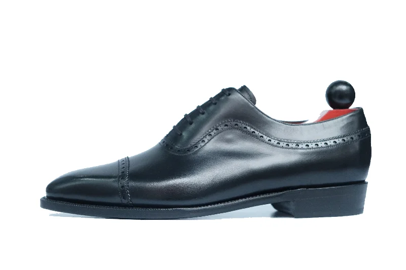 Comfortable Sports Shoes Palacio - Black Calf - MTO - LPB Last - Single Leather Sole