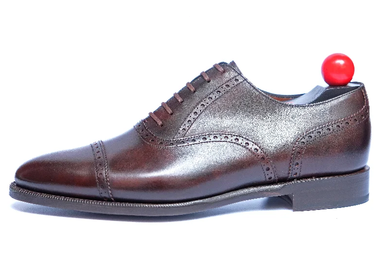 Running Footwear Sale Redmond - MTO - Dark Brown Museum Calf - TMG Last - Single Leather Sole
