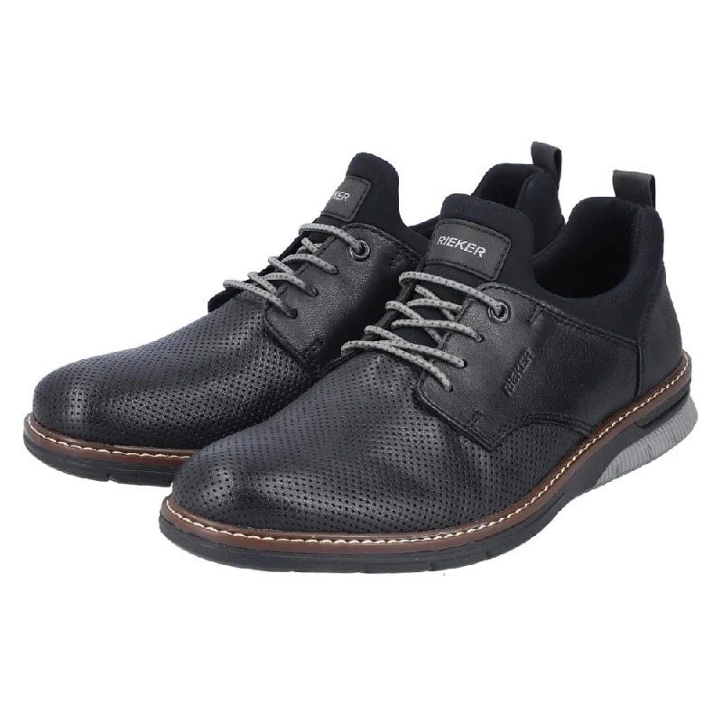 Running Shoes For Men Rieker Dustin 50 Black Leather Oxford (Men's)