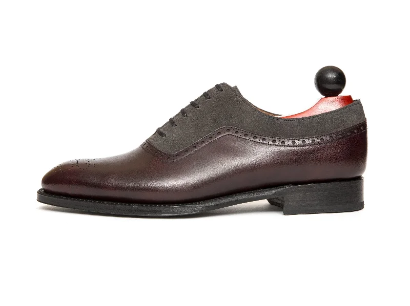Trendy Walking Shoes Roosevelt - MTO - Plum Museum / Mid Grey Suede - NGT Last - Single Leather Sole Trendy Walking Shoes Roosevelt - MTO - Plum Museum / Mid Grey Suede - NGT Last - Single Leather Sole