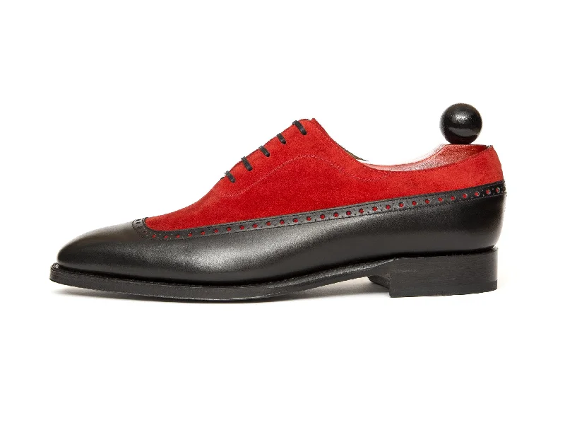 Sporty Snow Boots Sebastien - MTO - Black Calf / Red Suede - LPB Last - Single Leather Sole Sporty Snow Boots Sebastien - MTO - Black Calf / Red Suede - LPB Last - Single Leather Sole