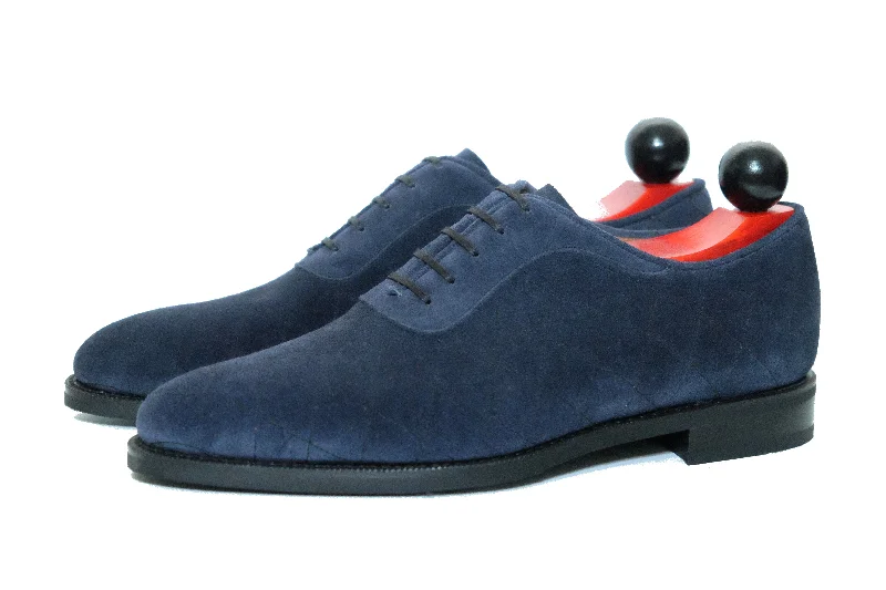 Casual Running Footwear Spokane - MTO - Quilted Navy Suede - TMG Last - City Rubber Sole