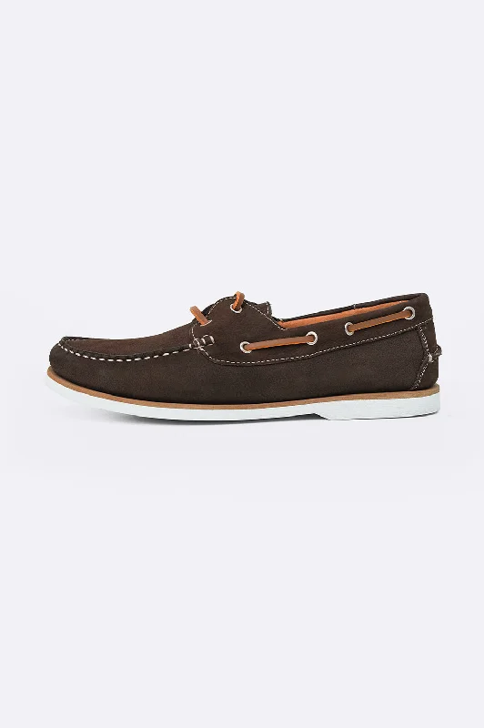 TUMBLED LEATHER BOAT SHOES