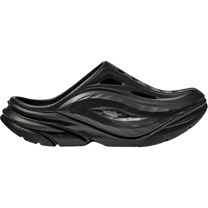 Stylish Winter Shoes Online Unisex Hoka Ora Recovery Mule Black/Black Synthetic