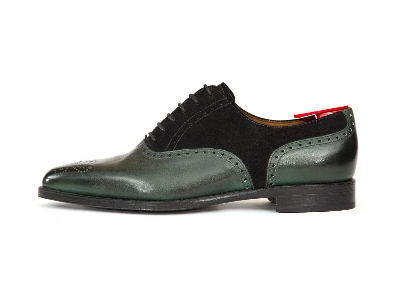 Durable Running Sandals Wallingford - MTO - Shaded Green Calf / Black Suede - LPB Last - Single Leather Sole
