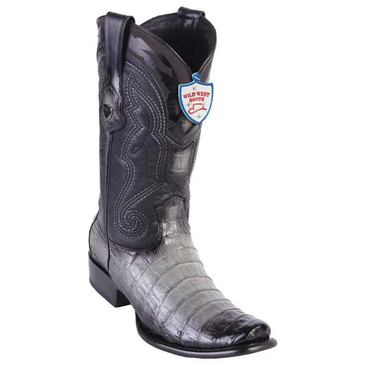 Wild West Boots #2798238 Men's | Color Faded Gray | Men's Wild West Caiman Belly Boots Dubai Toe Handcrafted