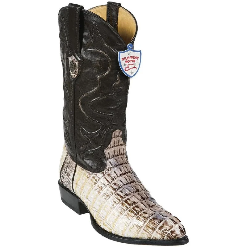 Wild West Boots #2990149 Men's | Color Natural | Men's Wild West Caiman Tail J Toe Boots Handcrafted