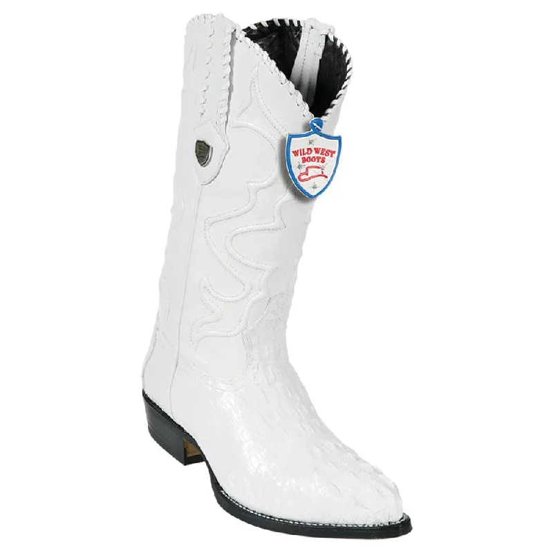 Wild West Boots #2990228 Men's | Color White | Men's Wild West Caiman Hornback J Toe Boots Handcrafted