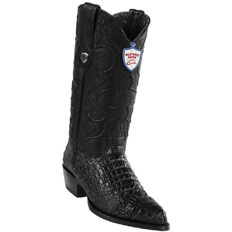 Wild West Boots #6998205 Men's | Color Black | Men’s Wild West Caiman Belly Print Boots J Toe Handcrafted