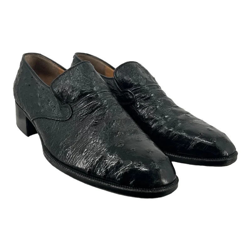 Christian Dior/Dress Shoes/US 8.5/Black/OstrichLeather/