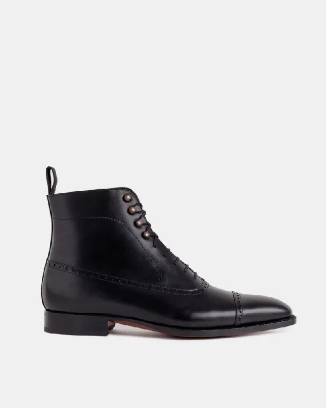 Black Balmoral Brogue Boot