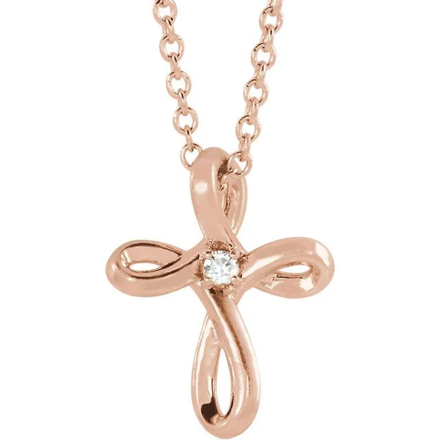 black pearl earrings classic PETITE .02 CTW DIAMOND CROSS 16-18" NECKLACE