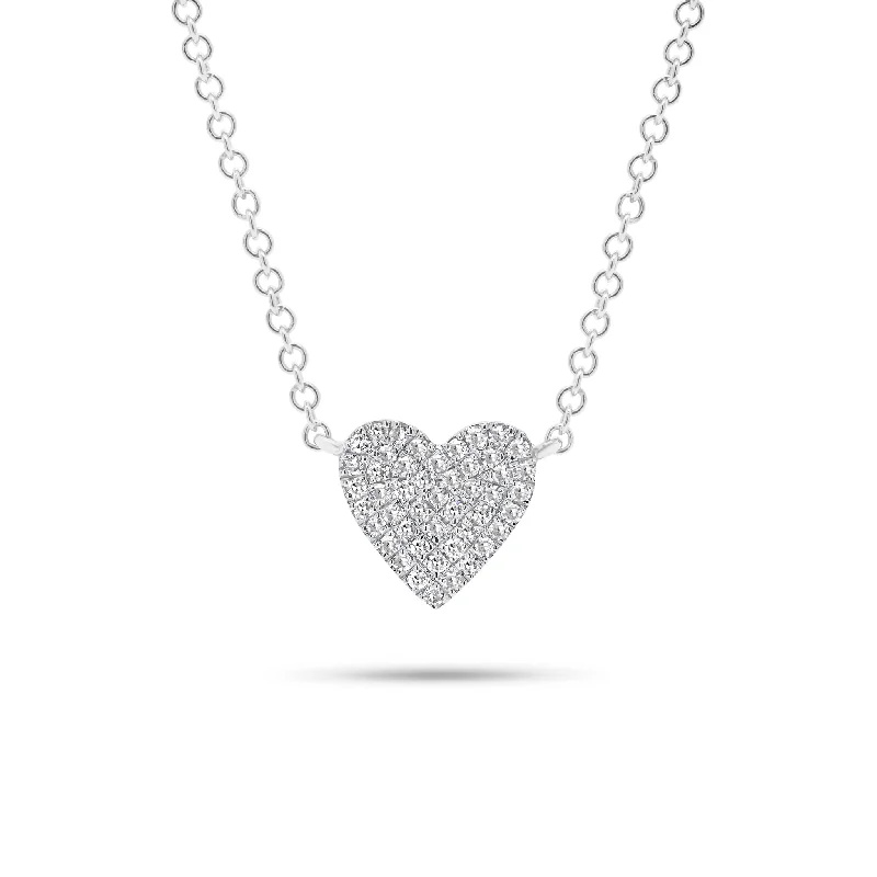 ethical lab-grown diamond ring Pave Diamond Classic Heart Pendant Necklace