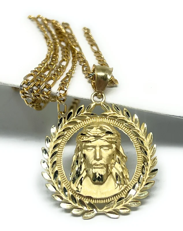 infinity necklace with birthstones 10k Solid Gold Yellow Classic Jesus Face CORONET Pendant Necklace infinity necklace with birthstones 10k Solid Gold Yellow Classic Jesus Face CORONET Pendant Necklace