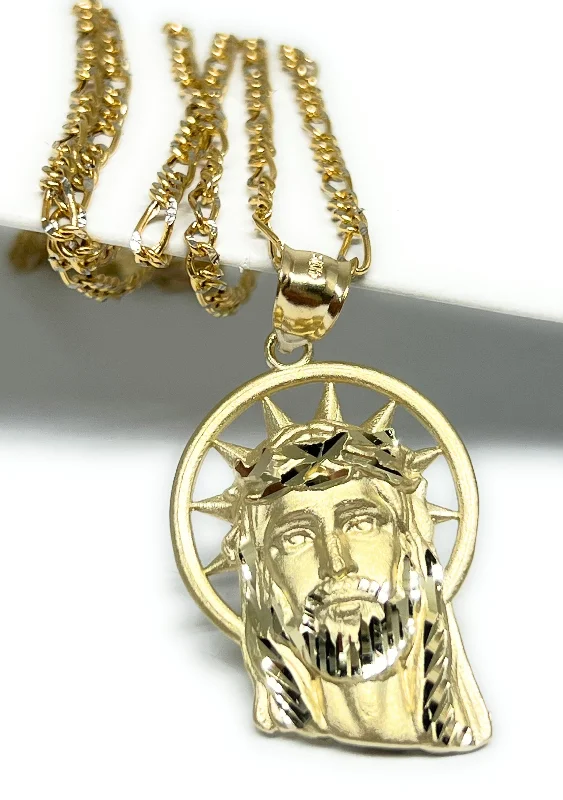 layered gold coin pendant necklace 10k Solid Gold Yellow Classic Jesus Face WITH CROWN MATTE Pendant Necklace layered gold coin pendant necklace 10k Solid Gold Yellow Classic Jesus Face WITH CROWN MATTE Pendant Necklace