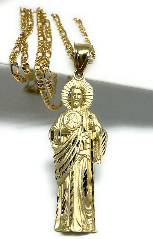 petite diamond promise ring 10k Solid Gold Yellow Saan Judas Saaint Jude FULL BODY Pendant Figaro Chain (SM, LG) petite diamond promise ring 10k Solid Gold Yellow Saan Judas Saaint Jude FULL BODY Pendant Figaro Chain (SM, LG)