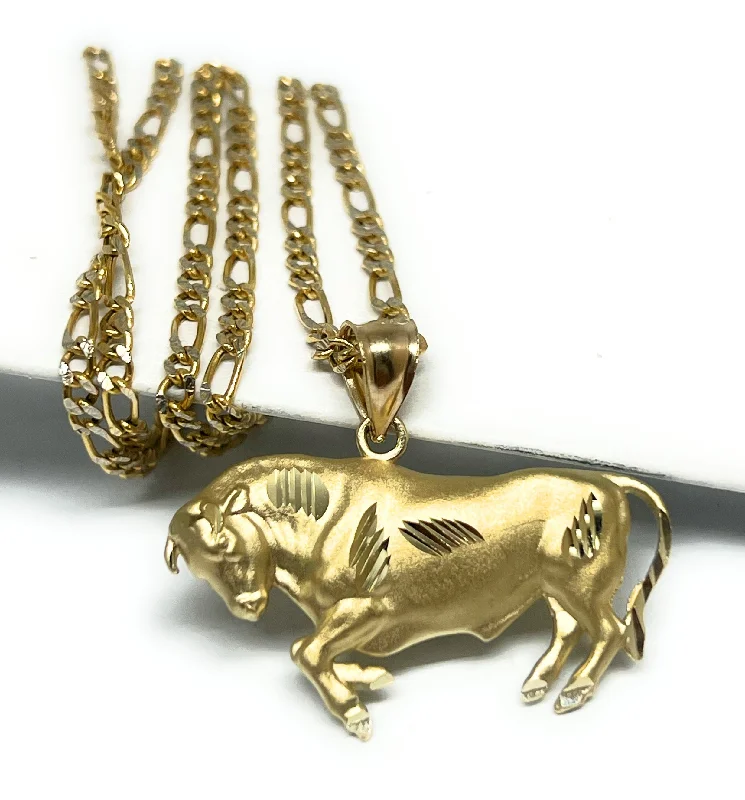 handcrafted filigree ring silver 14k Solid Gold Yellow Classic BULL Pendant Necklace handcrafted filigree ring silver 14k Solid Gold Yellow Classic BULL Pendant Necklace