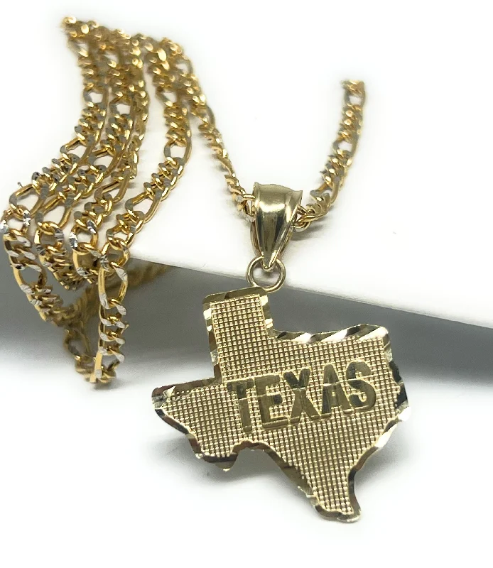 unique gemstone cocktail ring 14k Solid Gold Yellow Classic TEXAS Pendant Necklace