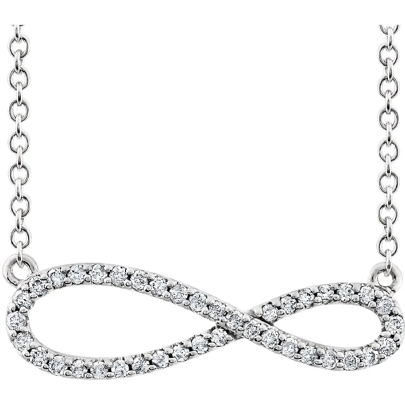 sapphire and diamond eternity ring 14K WHITE GOLD 1/4 CTW DIAMOND INFINITY-INSPIRED 16-18" PENDANT