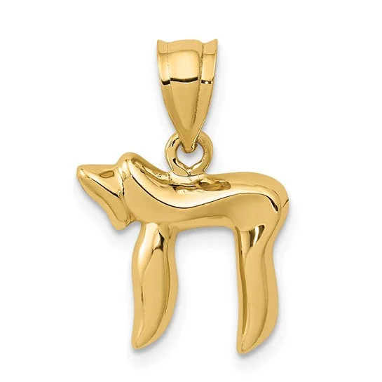 sterling silver toe ring set 14KT YELLOW GOLD CHAI PENDANT
