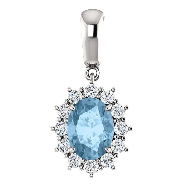 vintage diamond brooch pin 14KT GOLD 1.60 CT SWISS BLUE TOPAZ & 1/3 CTW DIAMOND OVAL HALO PENDANT vintage diamond brooch pin 14KT GOLD 1.60 CT SWISS BLUE TOPAZ & 1/3 CTW DIAMOND OVAL HALO PENDANT
