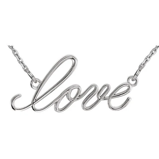 handmade wooden bead necklace 14KT GOLD 16" LOVE PENDANT NECKLACE