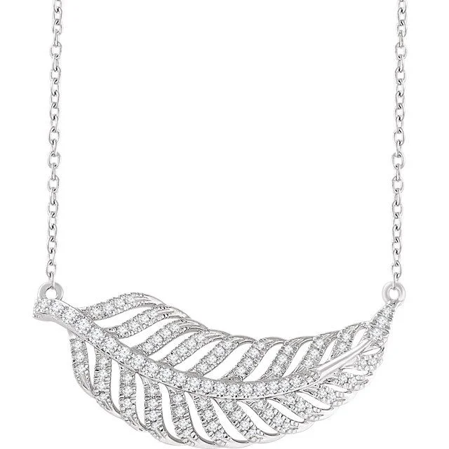silver anklet with charms 14KT GOLD 3/8 CTW DIAMOND LEAF PENDANT 16-18" NECKLACE