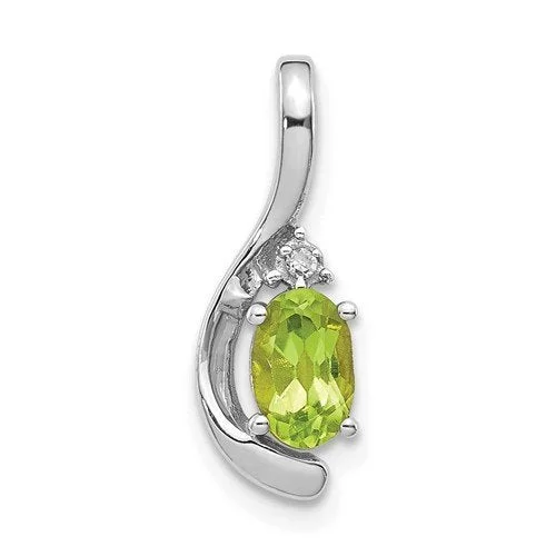 statement gold cuff earrings 14KT GOLD DIAMOND AND OVAL PERIDOT PENDANT