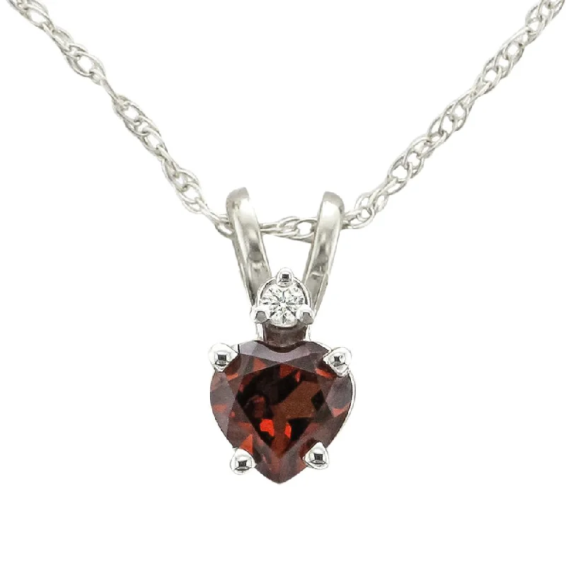 celestial star cluster earrings 14KT GOLD HEART GARNET AND DIAMOND NECKLACE