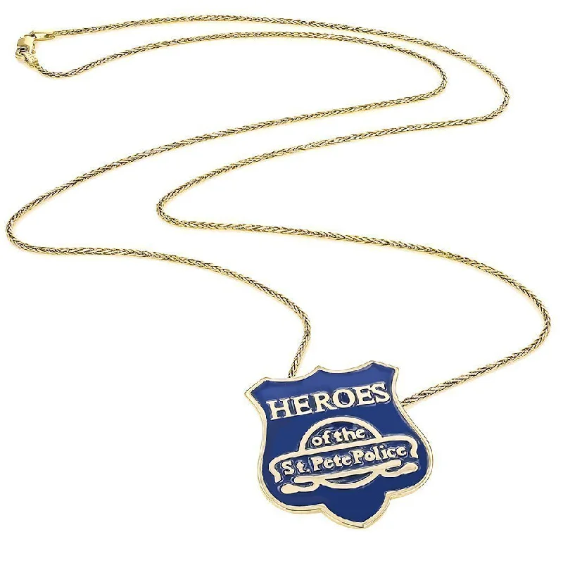 minimalist horseshoe necklace gold 14Kt Heroes Of The St. Pete Police Pendant