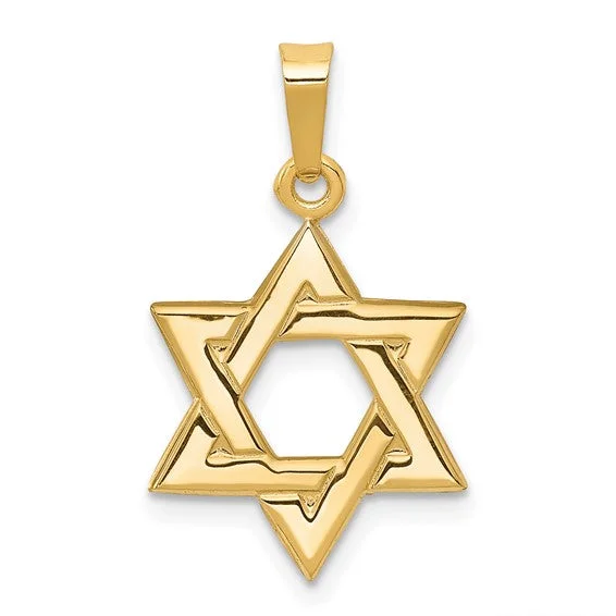 genuine amber pendant necklace 14KT OPEN STAR OF DAVID PENDANT
