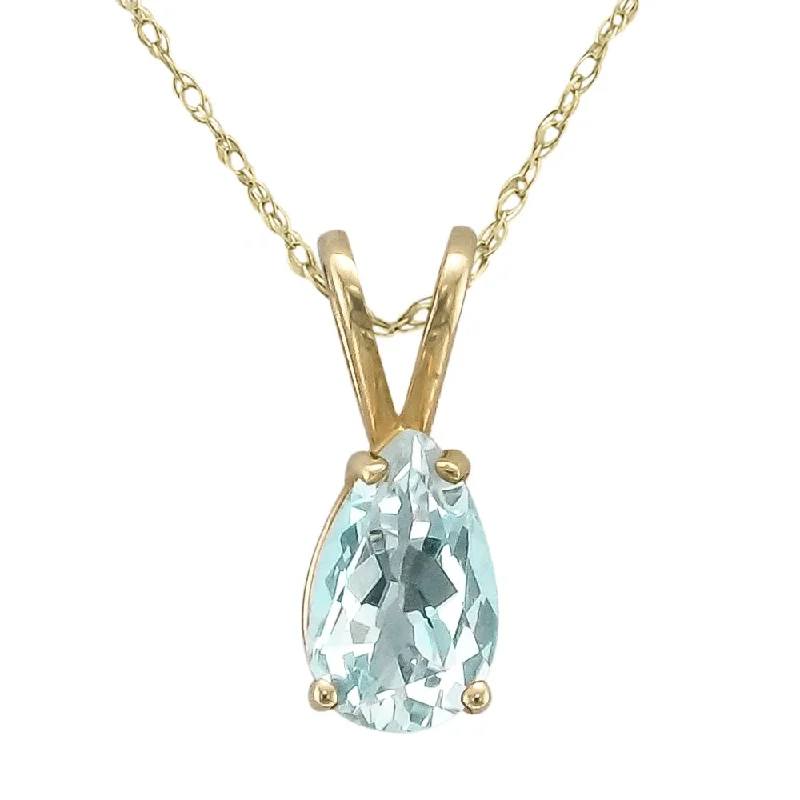 vintage rose-cut diamond ring 14KT PEAR SHAPE AQUAMARINE NECKLACE