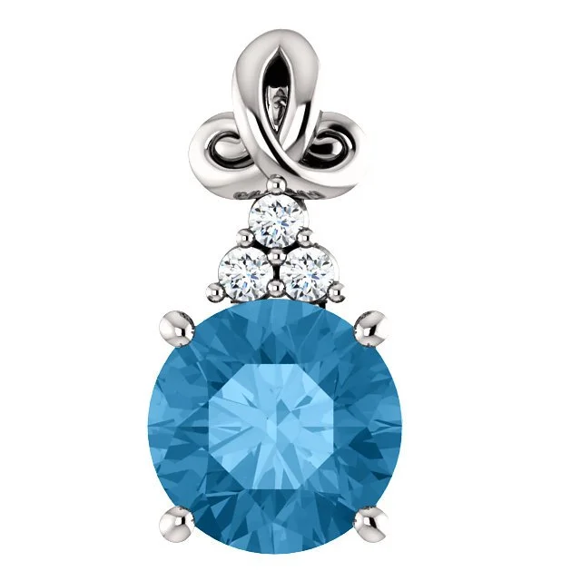 chunky gemstone cuff bracelet 14KT WHITE GOLD 1.30 CT SWISS BLUE TOPAZ & 0.03 CTW DIAMOND ACCENT PENDANT chunky gemstone cuff bracelet 14KT WHITE GOLD 1.30 CT SWISS BLUE TOPAZ & 0.03 CTW DIAMOND ACCENT PENDANT