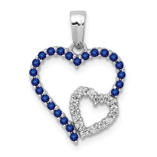 dainty rose gold anklet 14KT WHITE GOLD DIAMOND & 0.30 CTW SAPPHIRE DOUBLE HEART PENDANT dainty rose gold anklet 14KT WHITE GOLD DIAMOND & 0.30 CTW SAPPHIRE DOUBLE HEART PENDANT