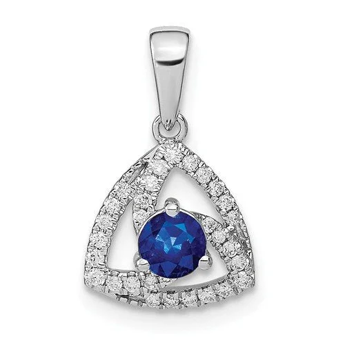 adjustable gemstone choker 14KT WHITE GOLD DIAMOND & 1/4 CTW SAPPHIRE TRIANGLE PENDANT adjustable gemstone choker 14KT WHITE GOLD DIAMOND & 1/4 CTW SAPPHIRE TRIANGLE PENDANT