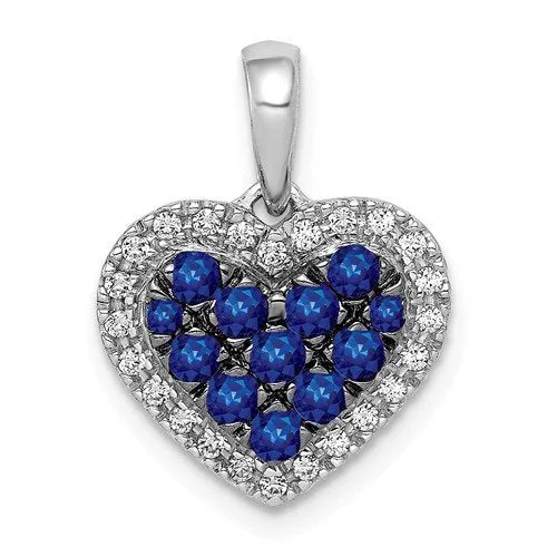 unique diamond tennis bracelet 14KT WHITE GOLD DIAMOND AND 0.30 CTW SAPPHIRE HEART PENDANT unique diamond tennis bracelet 14KT WHITE GOLD DIAMOND AND 0.30 CTW SAPPHIRE HEART PENDANT