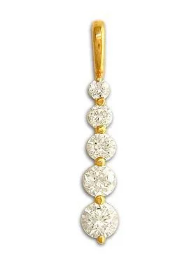 unique gemstone necklace handmade 14KT YELLOW GOLD 5 STONE JOURNEY CZ PENDANT