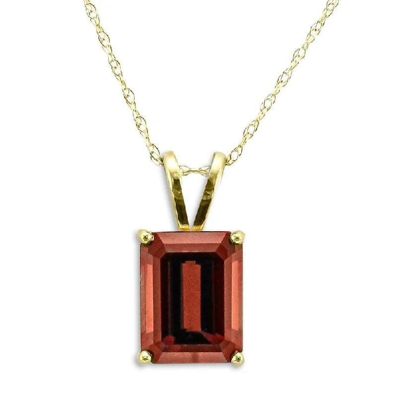 classic cubic zirconia pendant 14KT YELLOW GOLD EMERALD GARNET NECKLACE