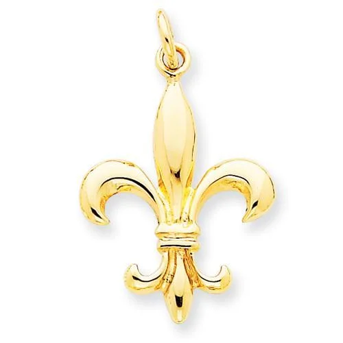 handmade gold nugget ring 14KT Yellow Gold Fleur De Lis Charm