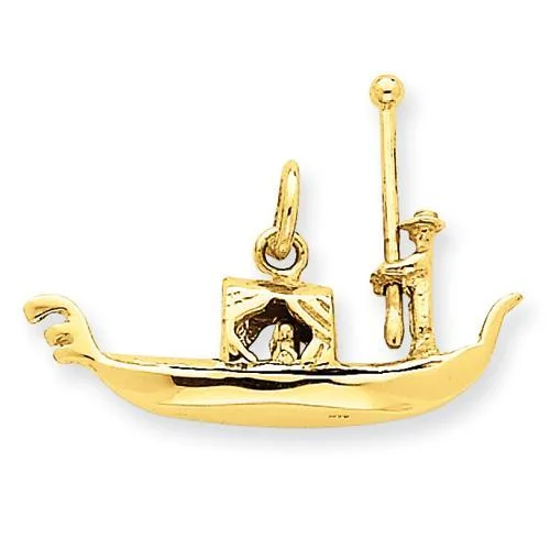 chunky silver hoop earrings 14KT YELLOW GOLD GONDOLA CHARM